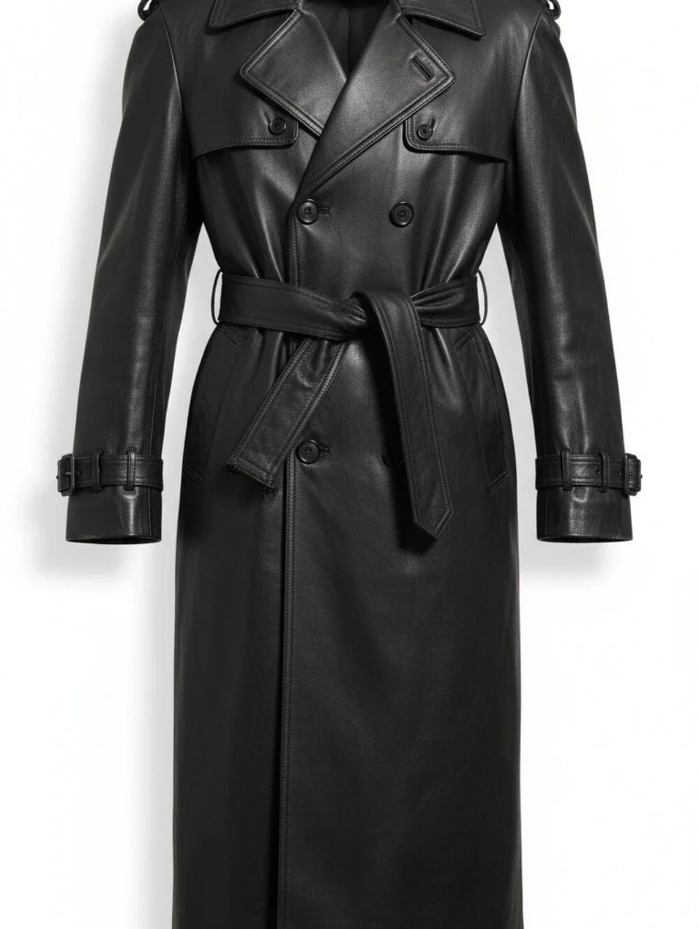 Vintage Phase Two Genuine Leather Trench Coat.